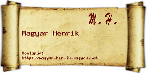 Magyar Henrik névjegykártya